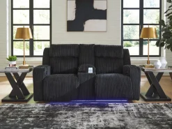 Mor Furniture Forest Lake 2 Power Console Loveseat In Alloy