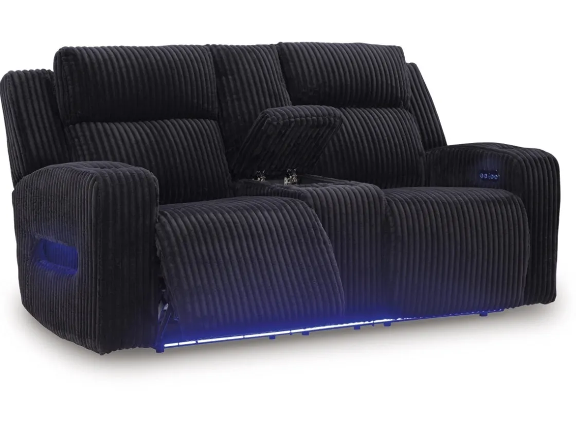 Mor Furniture Forest Lake 2 Power Console Loveseat In Alloy