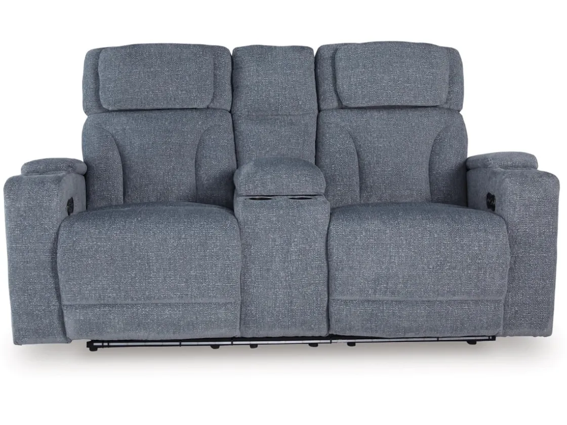 Mor Furniture Forest Lake 2 Power Console Loveseat In Alloy