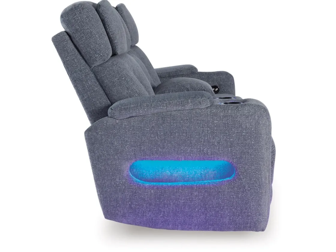Mor Furniture Forest Lake 2 Power Console Loveseat In Alloy