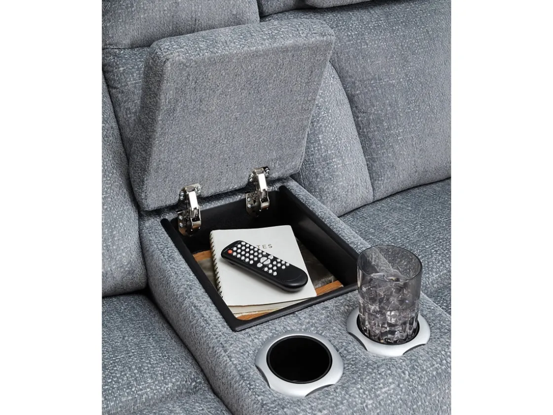 Mor Furniture Forest Lake 2 Power Console Loveseat In Alloy