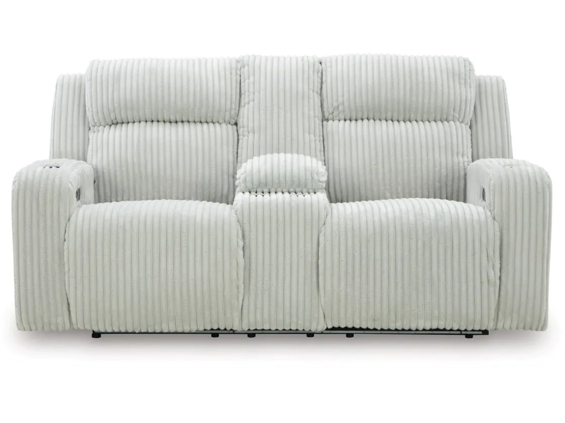 Mor Furniture Forest Lake 2 Power Console Loveseat In Alloy