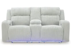 Mor Furniture Forest Lake 2 Power Console Loveseat In Alloy