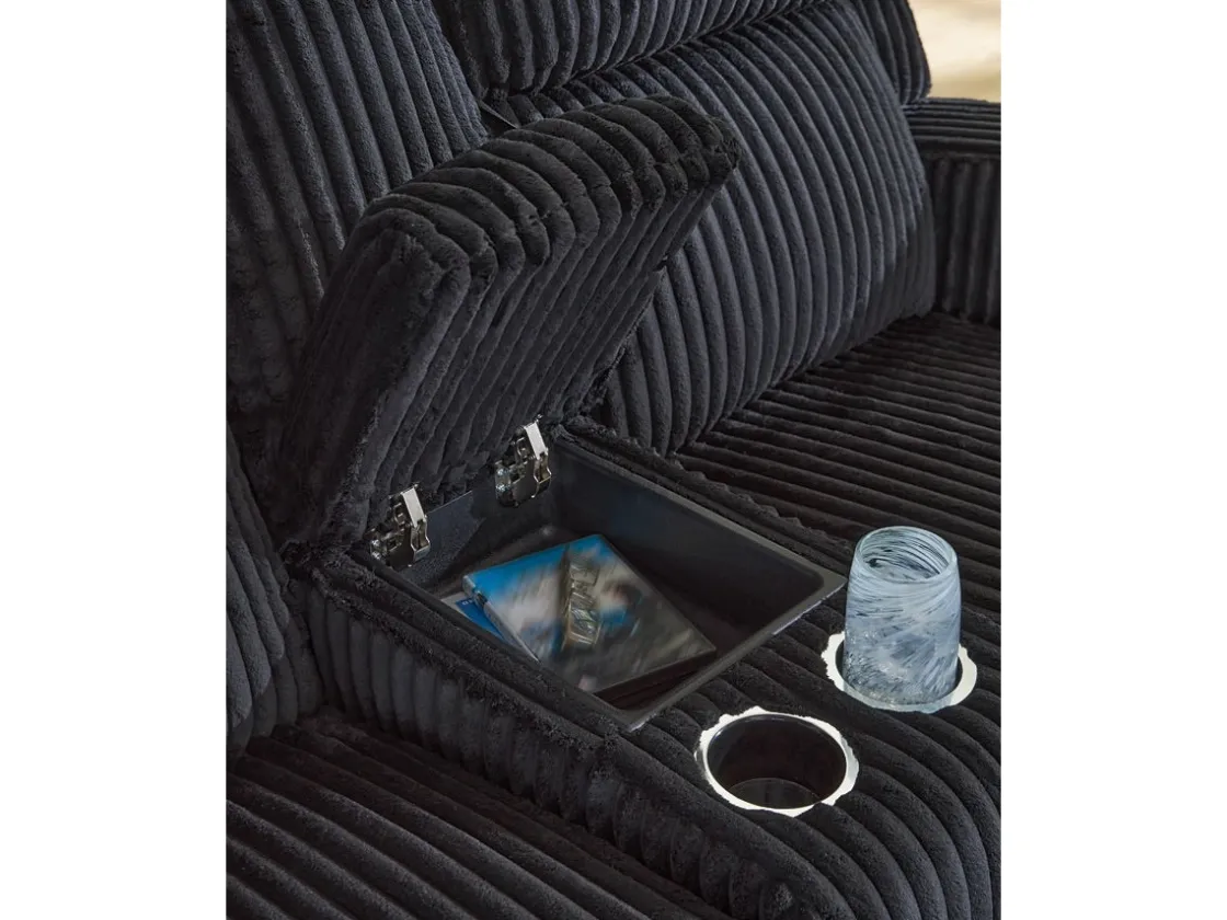 Mor Furniture Forest Lake 2 Power Console Loveseat In Alloy