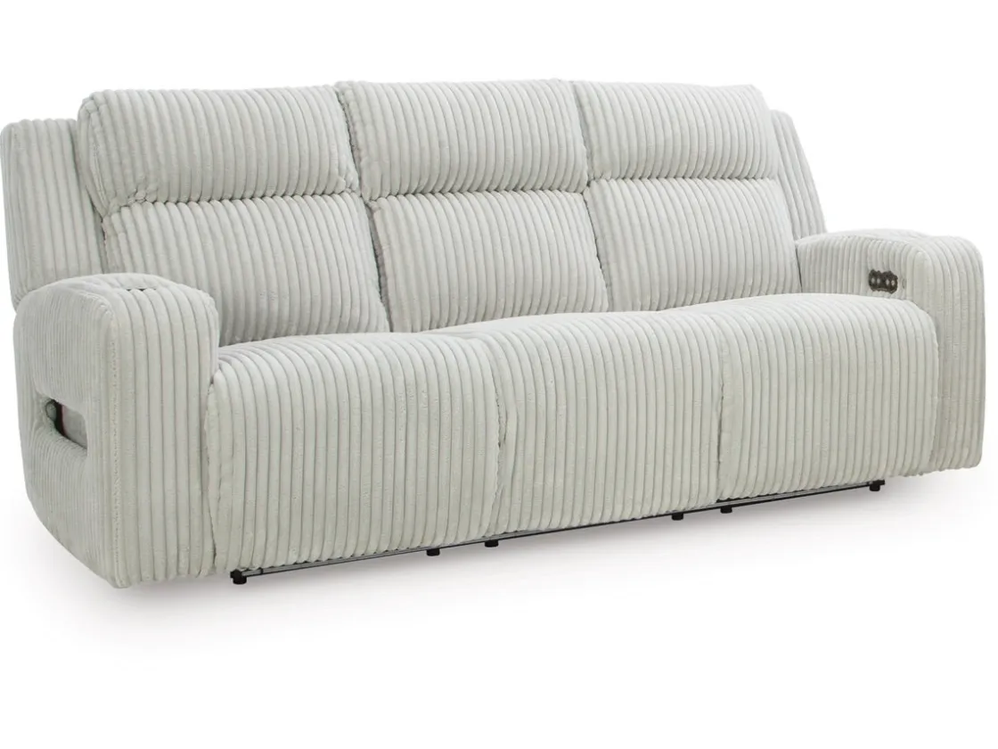 Mor Furniture Forest Lake 2 Power Sofa W/ Drop Down Table In Alloy