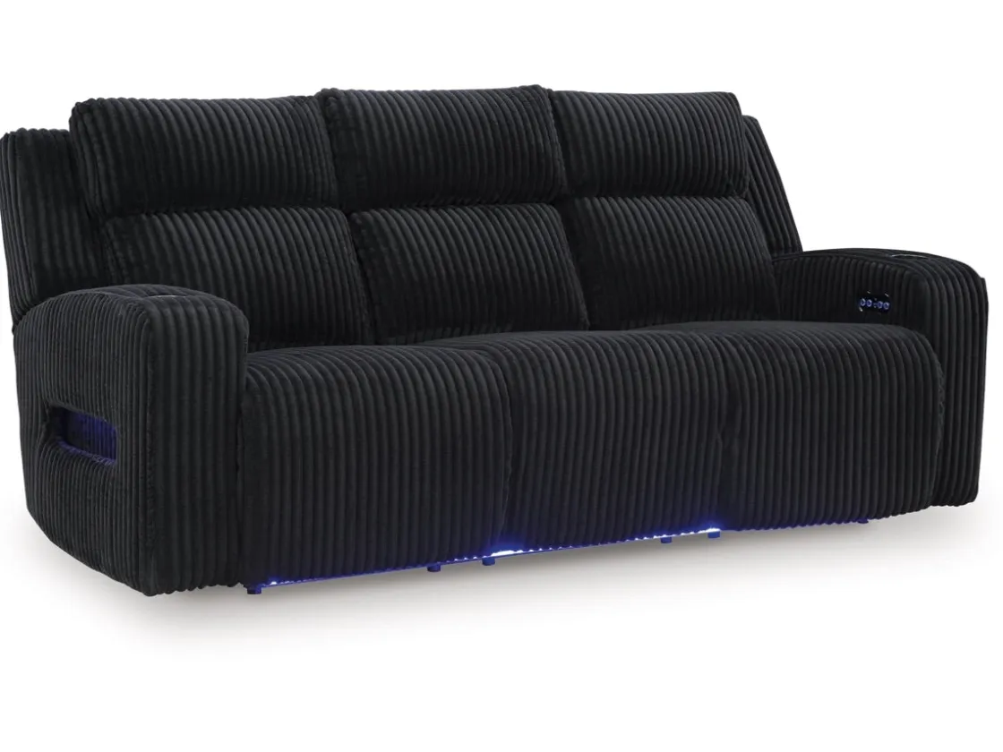 Mor Furniture Forest Lake 2 Power Sofa W/ Drop Down Table In Alloy