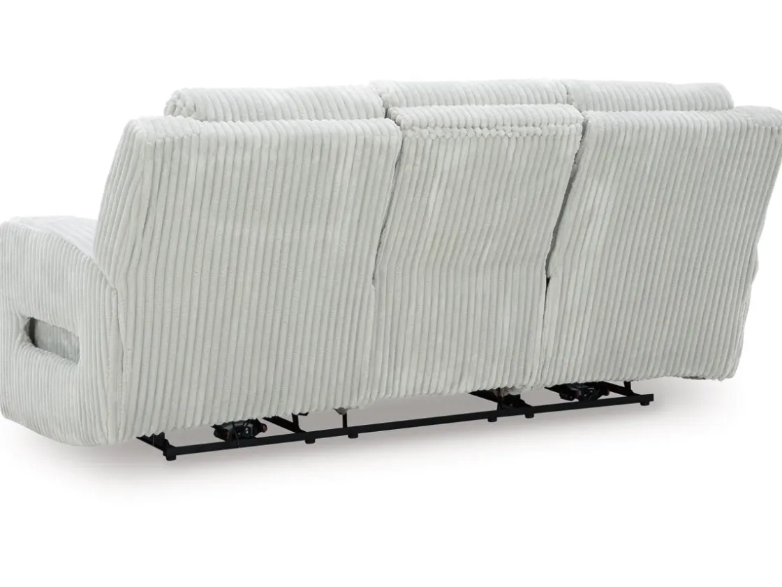 Mor Furniture Forest Lake 2 Power Sofa W/ Drop Down Table In Alloy