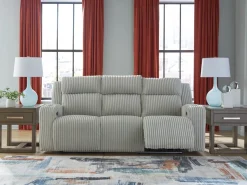 Mor Furniture Forest Lake 2 Power Sofa W/ Drop Down Table In Alloy