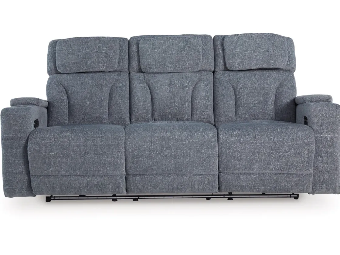 Mor Furniture Forest Lake 2 Power Sofa W/ Drop Down Table In Alloy