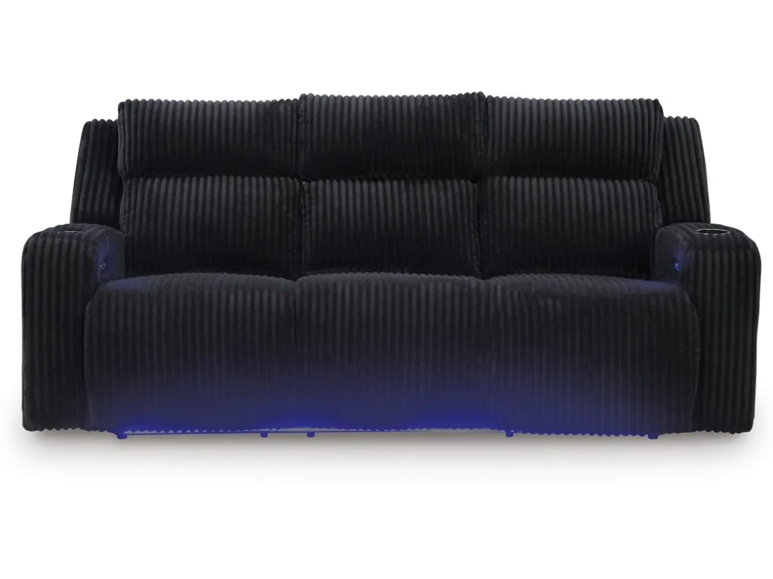 Mor Furniture Forest Lake 2 Power Sofa W/ Drop Down Table In Alloy