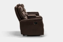 Mor Furniture Forte Reclining Console Loveseat In Dark Brown