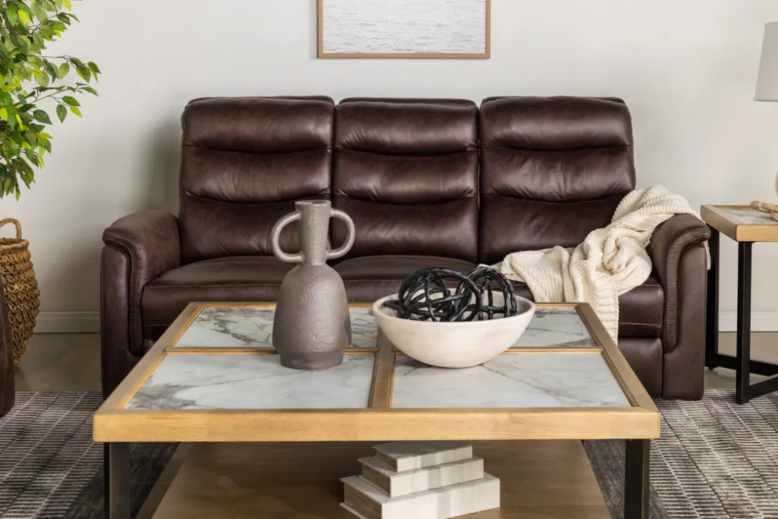 Mor Furniture Forte Reclining Sofa In Dark Brown