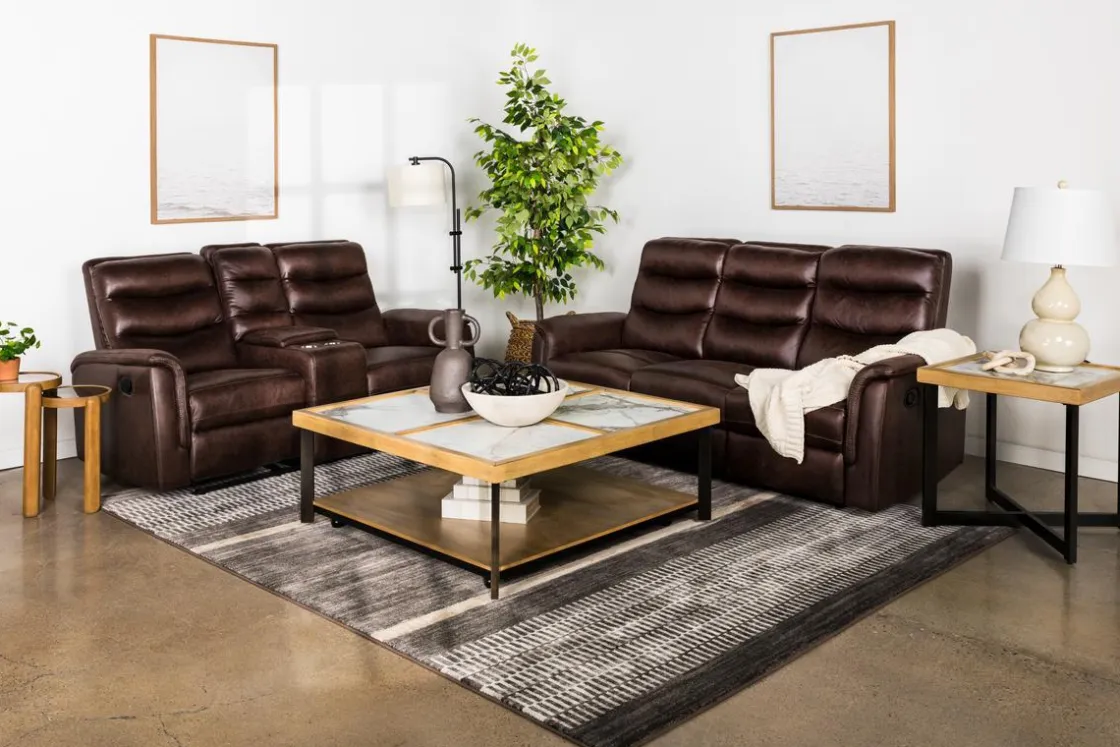 Mor Furniture Forte Reclining Sofa In Dark Brown
