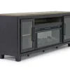 Mor Furniture Foyland Fireplace Console In Black/Brown