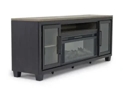 Mor Furniture Foyland Fireplace Console In Black/Brown