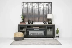 Mor Furniture Foyland Fireplace Console In Black/Brown
