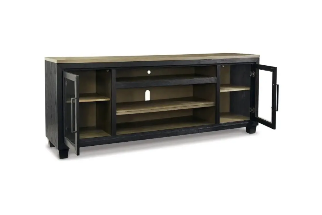 Mor Furniture Foyland Media Console In Black/Brown