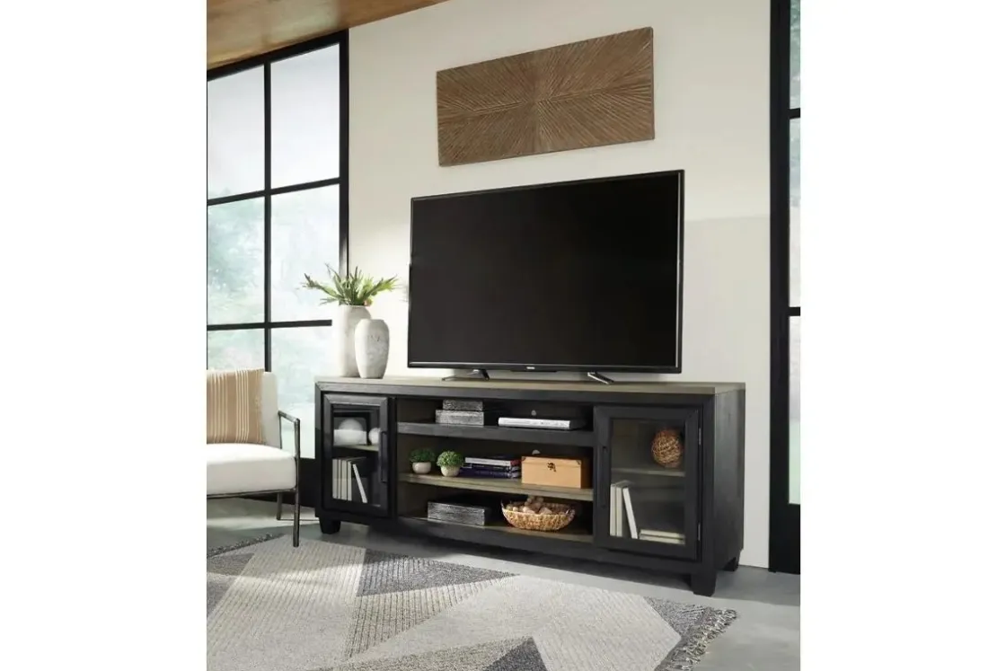 Mor Furniture Foyland Media Console In Black/Brown