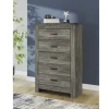 Mor Furniture Frandern 5 Drawer Chest In Gray