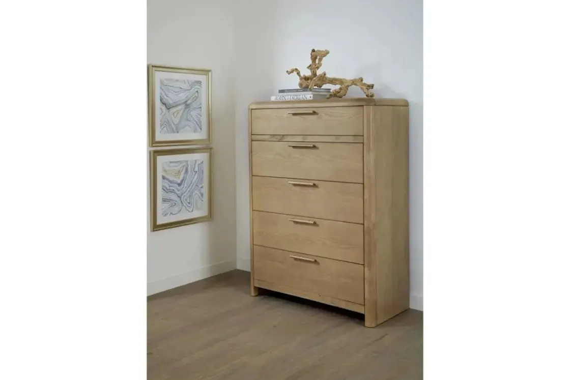 Mor Furniture Furano 5 Drawer Chest In Ginger