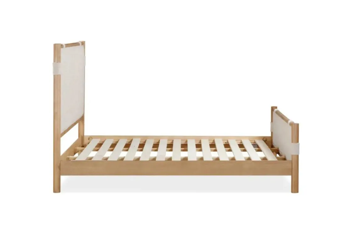 Mor Furniture Furano Channel Upholstered Panel Bed In Ginger, Full