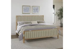 Mor Furniture Furano Channel Upholstered Panel Bed In Ginger, Full
