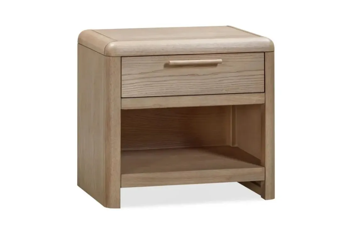 Mor Furniture Furano Upholstered Bed, Dresser, Mirror & 1 Drawer Nightstand In Ginger, Full
