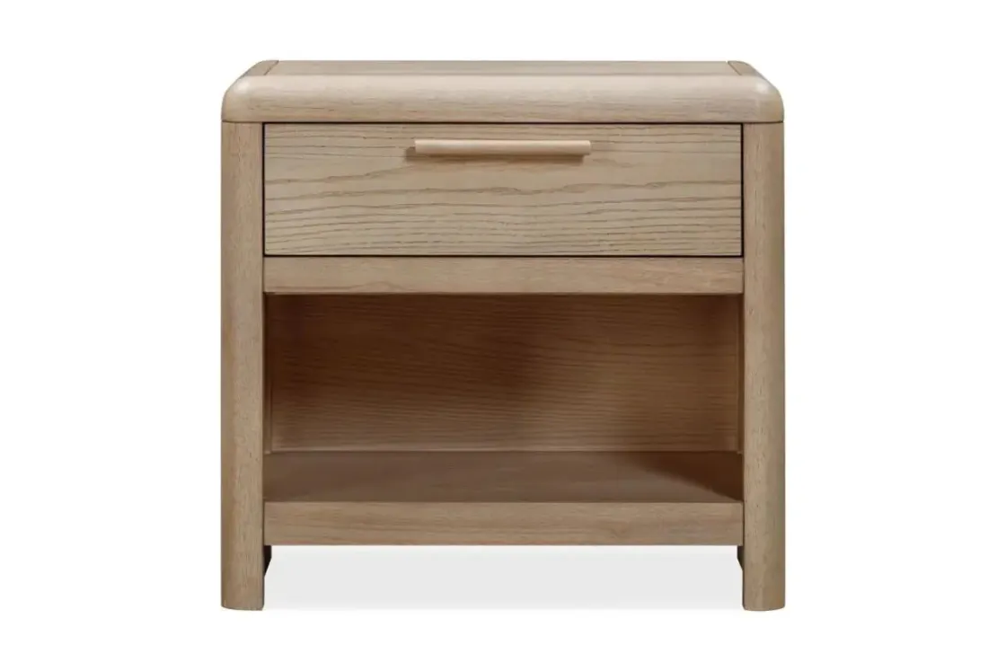 Mor Furniture Furano Upholstered Bed, Dresser, Mirror & 1 Drawer Nightstand In Ginger, Full