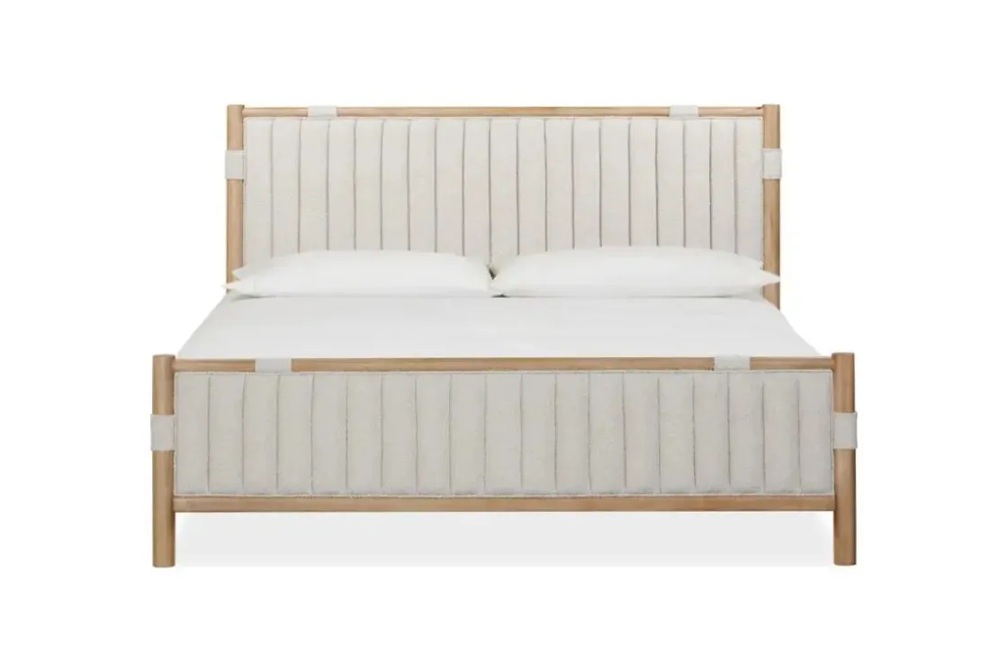 Mor Furniture Furano Upholstered Bed, Dresser, Mirror & 1 Drawer Nightstand In Ginger, Full