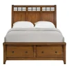 Mor Furniture Gage Sleigh Bed W/ Storage In Chestnut, Queen
