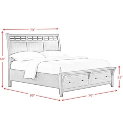 Mor Furniture Gage Sleigh Bed W/ Storage In Chestnut, Queen