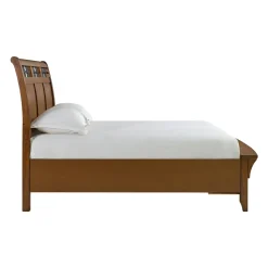 Mor Furniture Gage Sleigh Bed W/ Storage In Chestnut, Queen