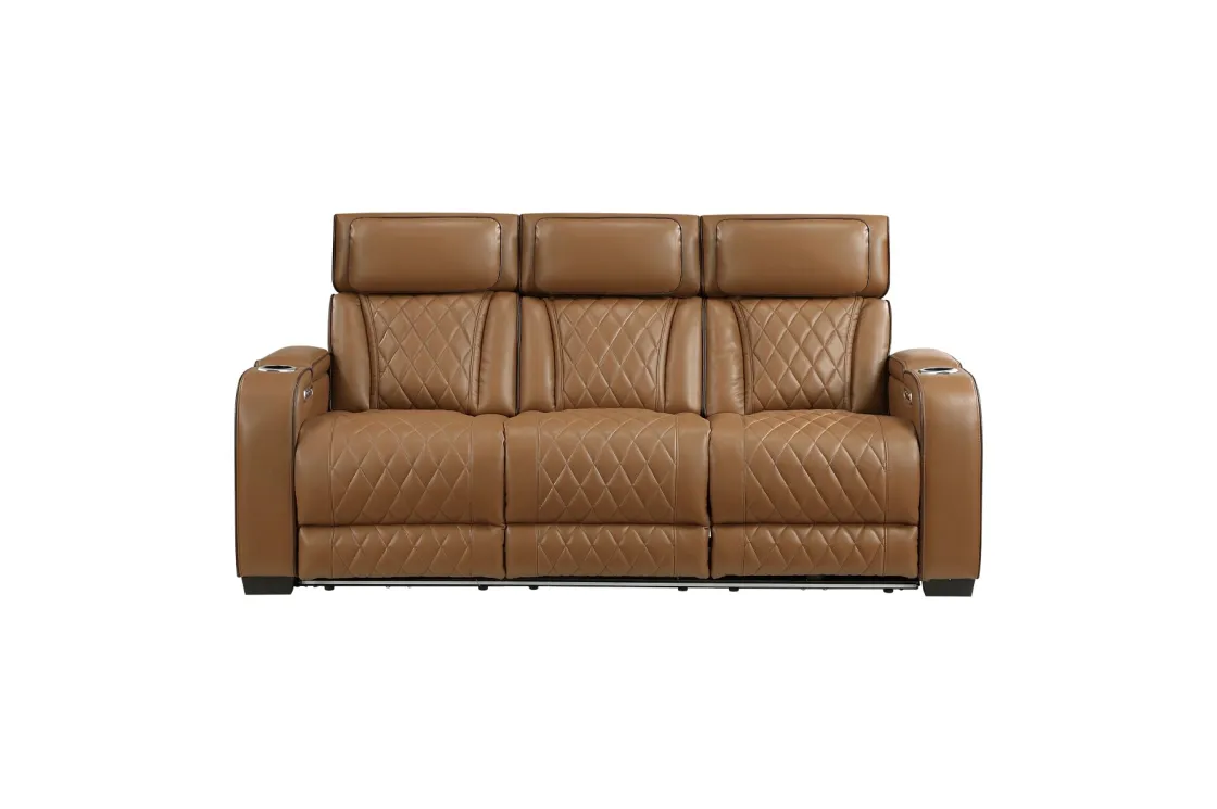 Mor Furniture Gallington 2 Power Sofa & Console Loveseat In Brown