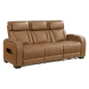 Mor Furniture Gallington 2 Power Sofa W/ Drop Down Console In Brown