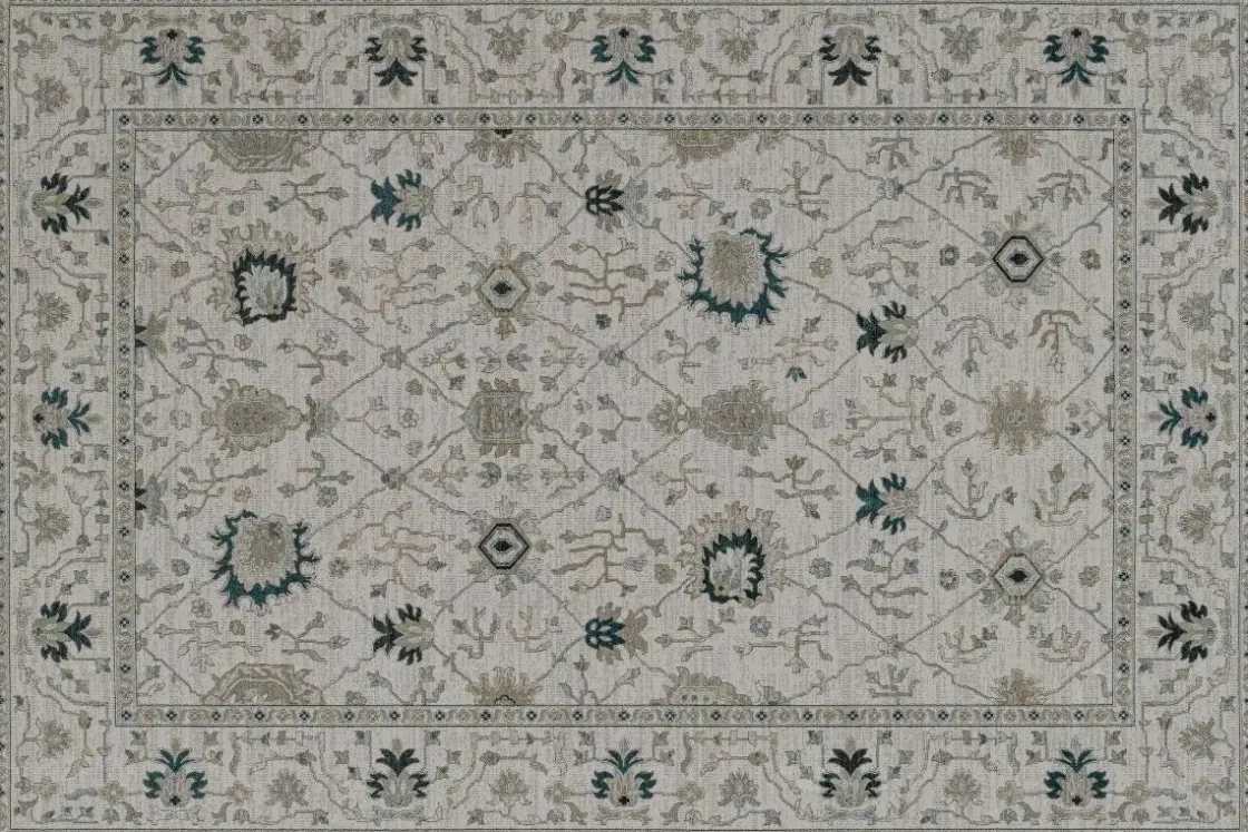 Mor Furniture Gatsby Regent Rug In Ivory & Green, 5’ X 7’
