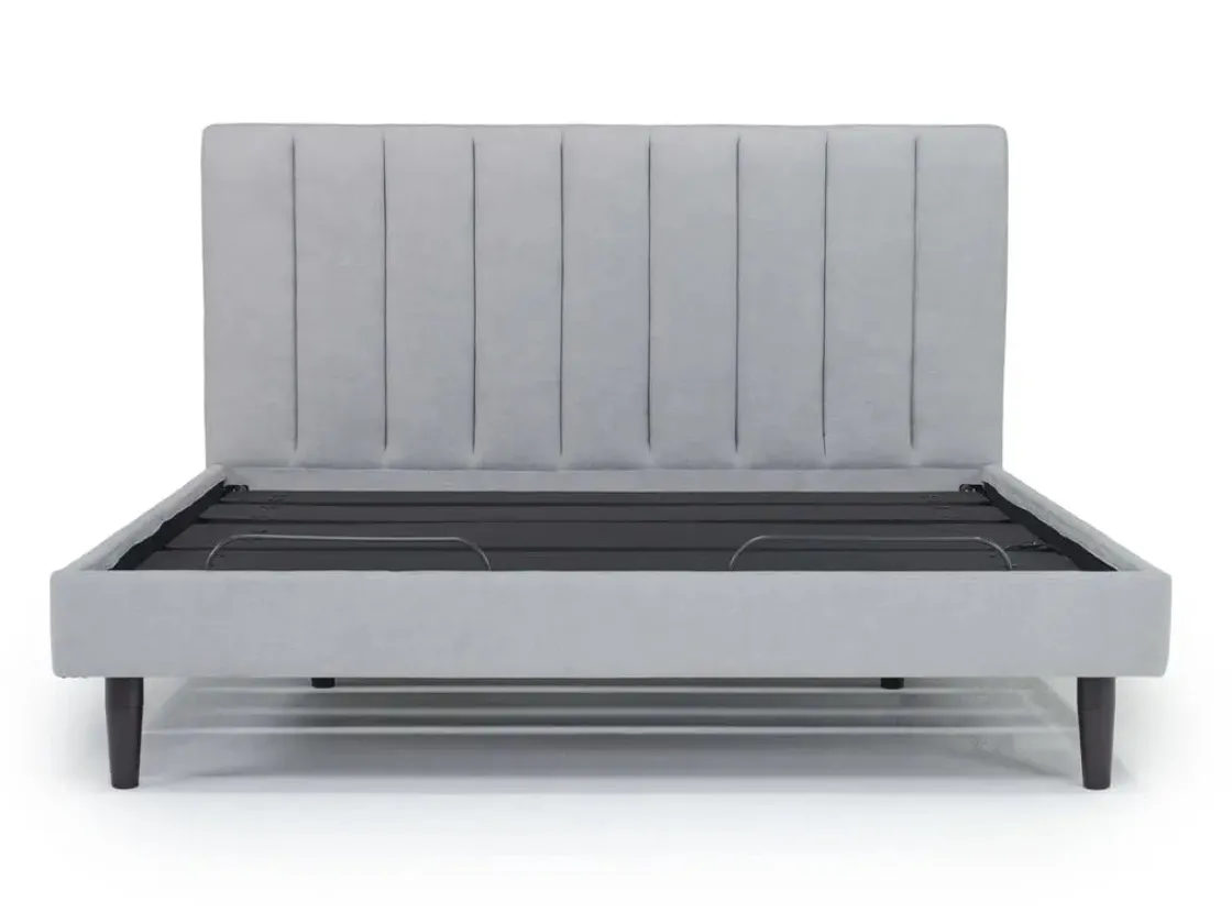 Mor Furniture Gavin Upholstered Adjustable Foundation Bed In Charcoal, Full