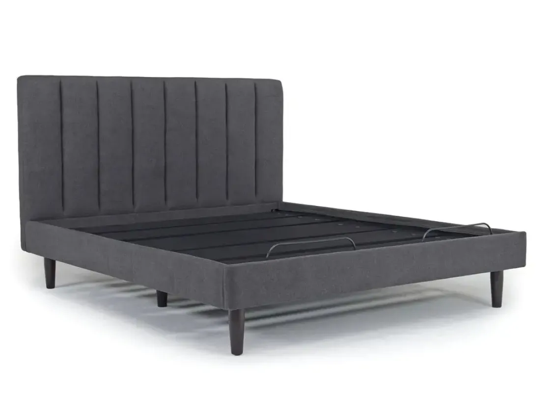 Mor Furniture Gavin Upholstered Adjustable Foundation Bed In Charcoal, Full