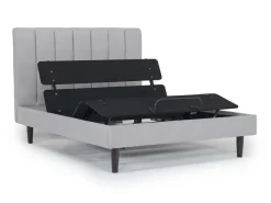 Mor Furniture Gavin Upholstered Adjustable Foundation Bed In Charcoal, Full