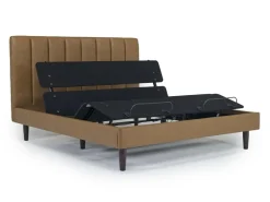 Mor Furniture Gavin Upholstered Adjustable Foundation Bed In Charcoal, Full