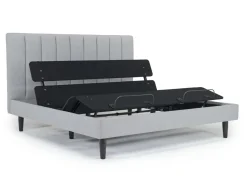 Mor Furniture Gavin Upholstered Adjustable Foundation Bed In Charcoal, Full