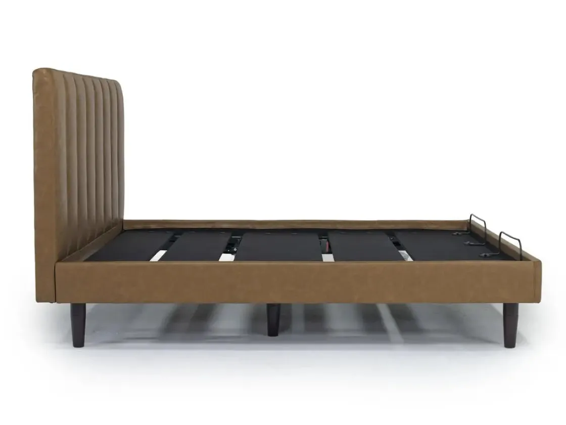 Mor Furniture Gavin Upholstered Adjustable Foundation Bed In Charcoal, Full