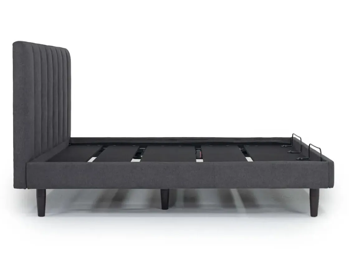 Mor Furniture Gavin Upholstered Adjustable Foundation Bed In Charcoal, Full