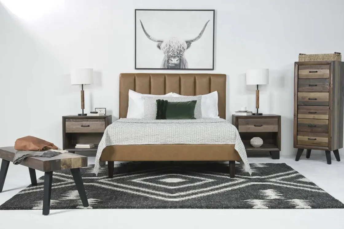 Mor Furniture Gavin Upholstered Adjustable Foundation Bed In Charcoal, Full