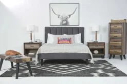 Mor Furniture Gavin Upholstered Adjustable Foundation Bed In Charcoal, Full