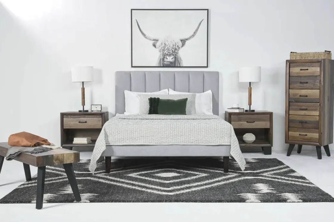 Mor Furniture Gavin Upholstered Adjustable Foundation Bed In Charcoal, Full