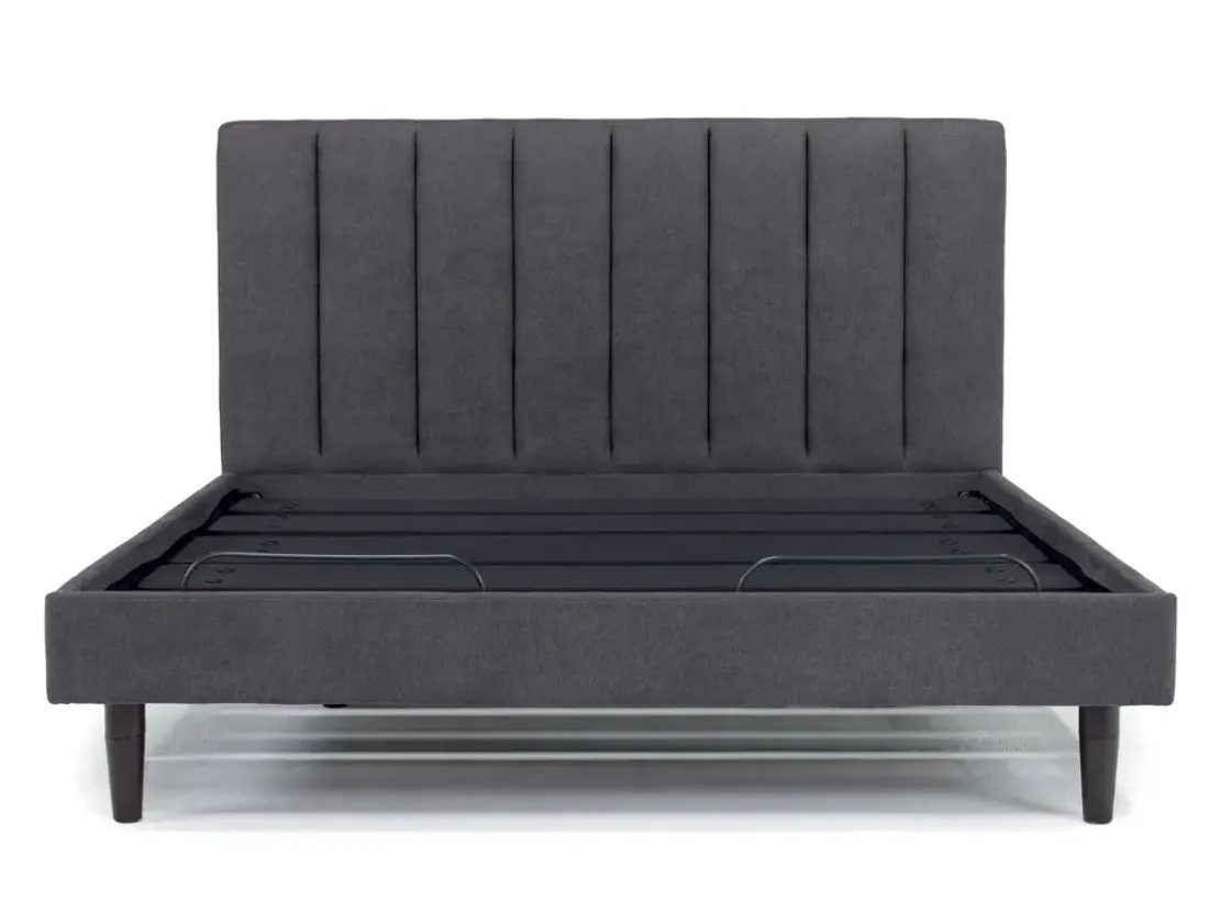 Mor Furniture Gavin Upholstered Adjustable Foundation Bed In Charcoal, Full