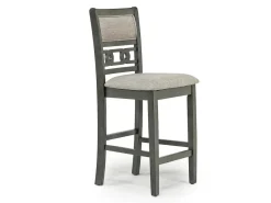 Mor Furniture Gia Counter Height Extendable Round Dining Table & 2 Stools In Gray