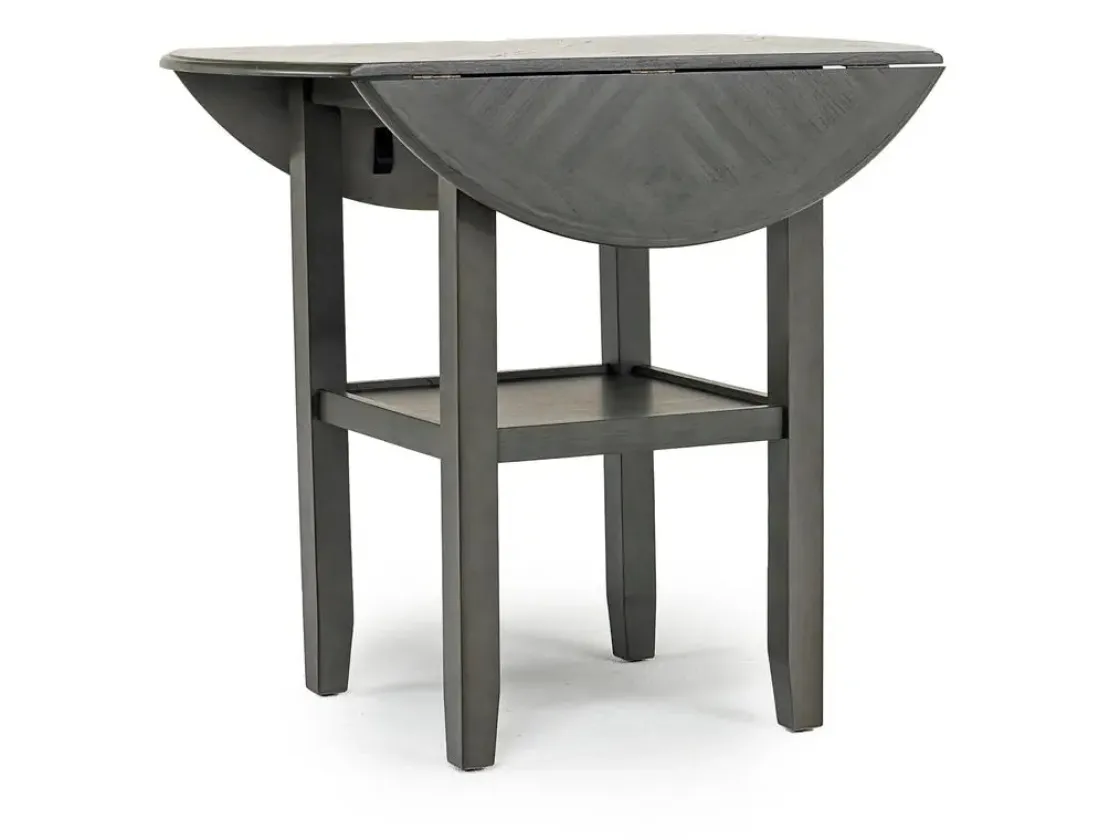 Mor Furniture Gia Counter Height Extendable Round Dining Table & 2 Stools In Gray