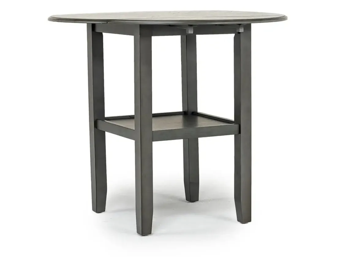 Mor Furniture Gia Counter Height Extendable Round Dining Table & 2 Stools In Gray
