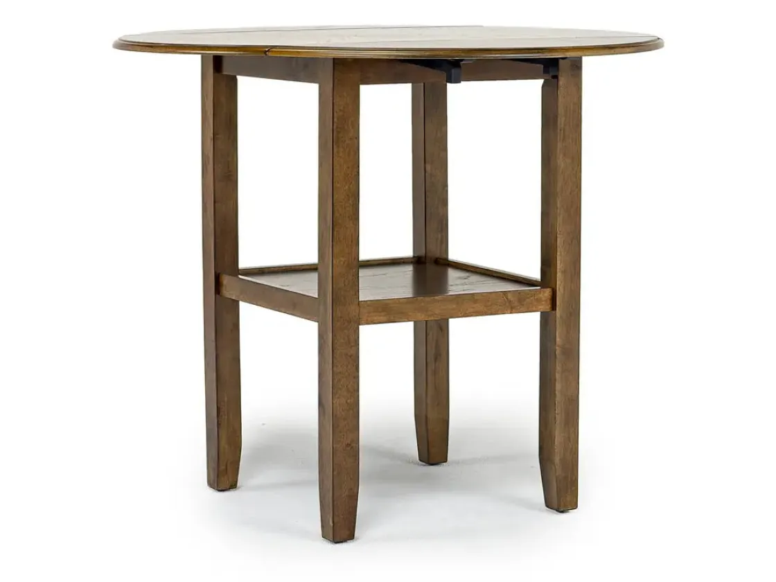 Mor Furniture Gia Counter Height Extendable Round Dining Table & 2 Stools In Gray